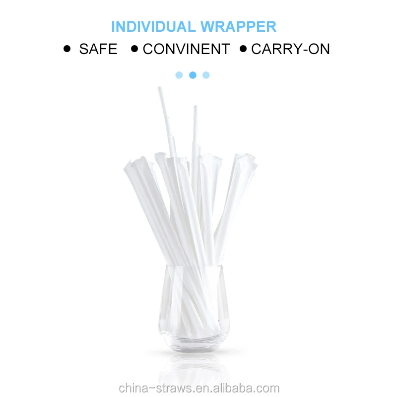 Disposable Boba Straws Individually Wrapped Pla Drinking Straws Plastic