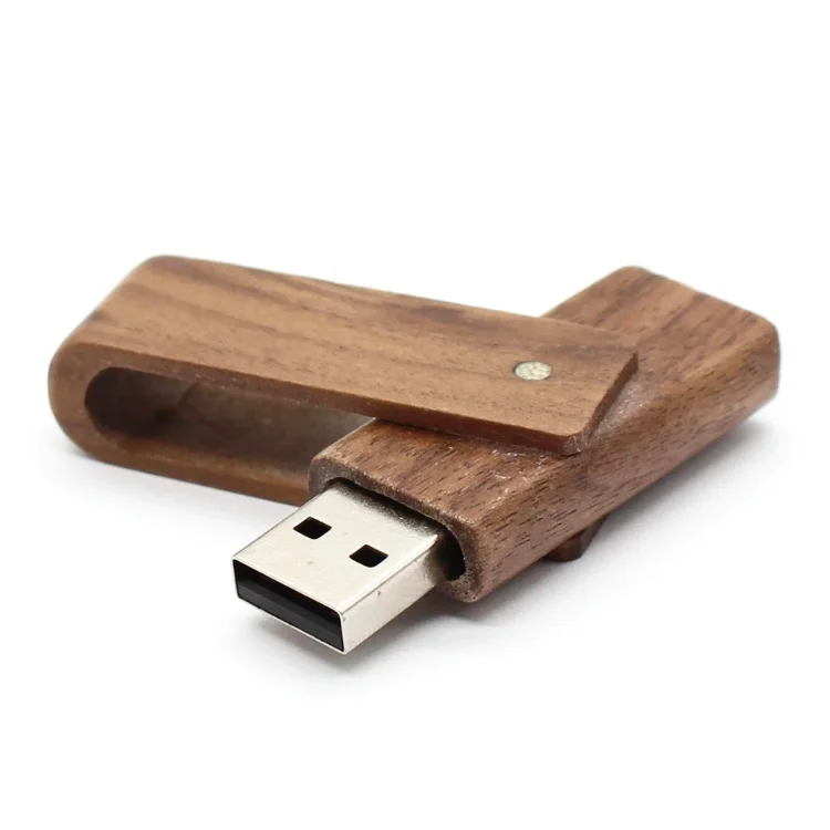 Wooden Swivel USB Flash Disk Drive 4Gb 8Gb 16Gb 32Gb 64Gb 2.0 Usb Memory Stick - ANKUX.COM