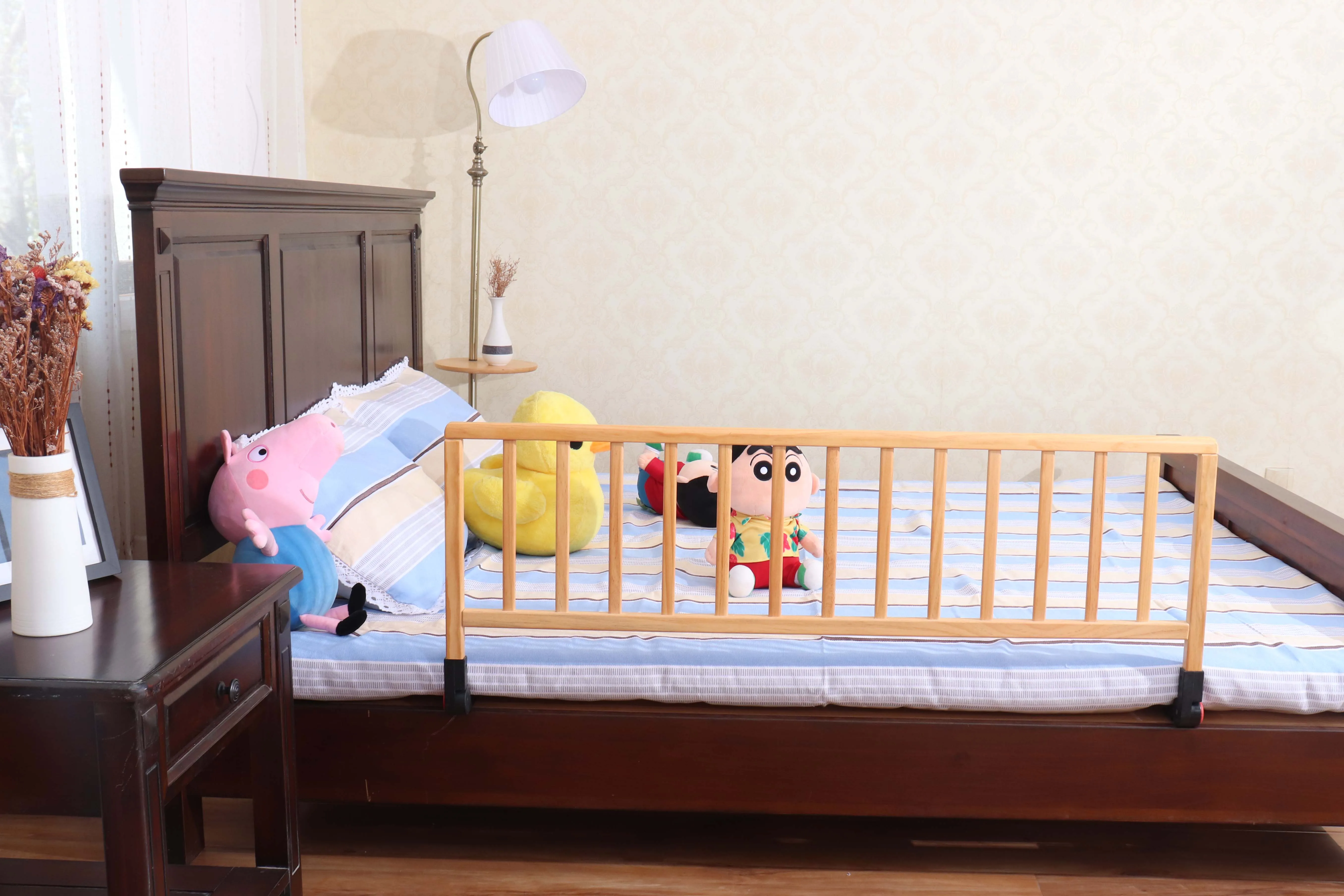 安全床护栏学步木质折叠床护栏