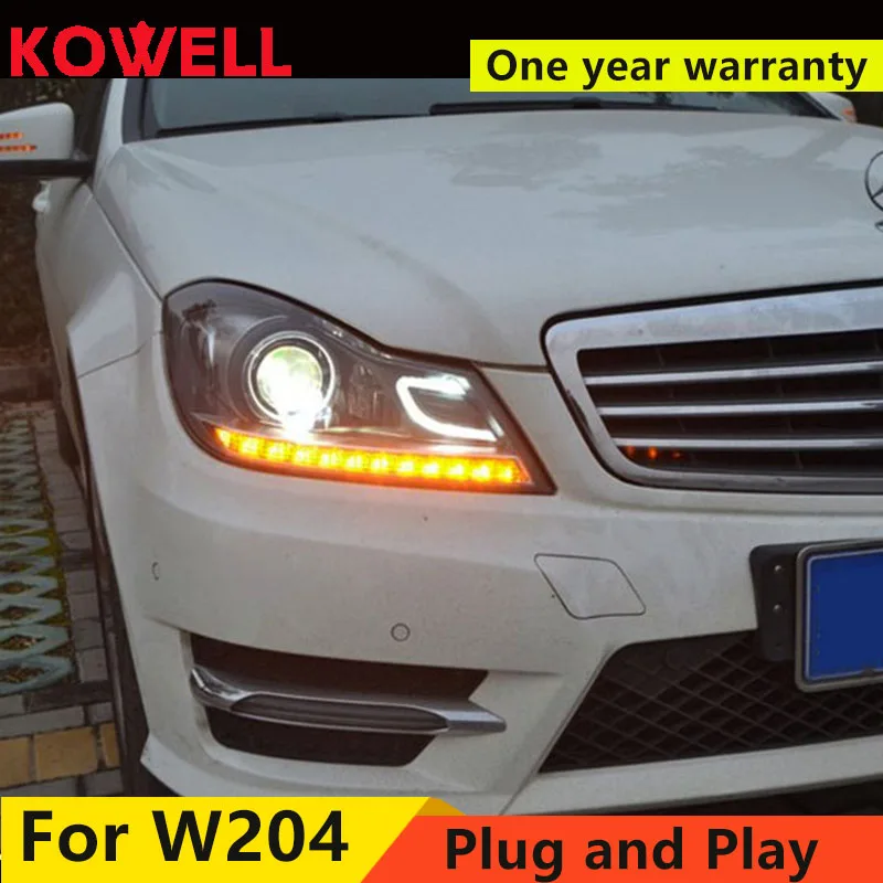 Car Styling For  Benz W204 headlights 2011-2013 C180 C200 C260 led headlight led drl H7 hid Bi-Xenon Lens low beam