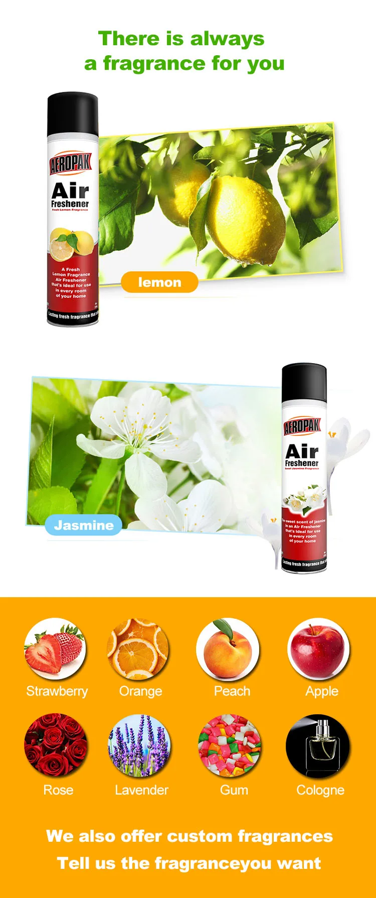 Ecofriendly Feature Air Fresheners Spray With Different Fragrance