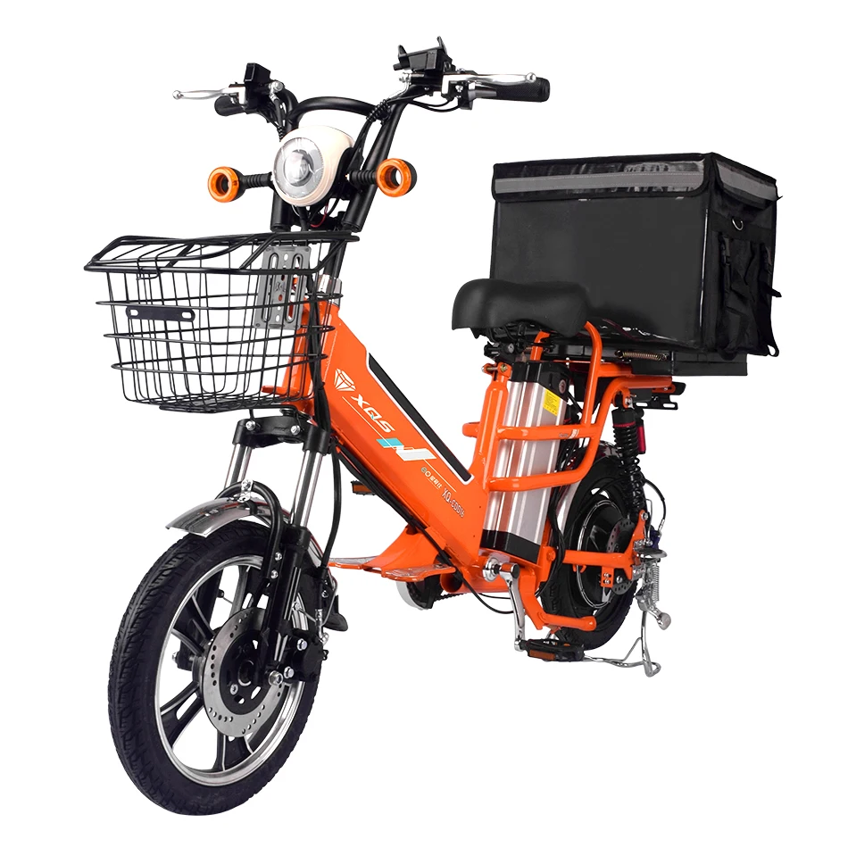 Electric Bike For Delivery 16 Inch Wheel 48v12ah Dual Lithium Batteries