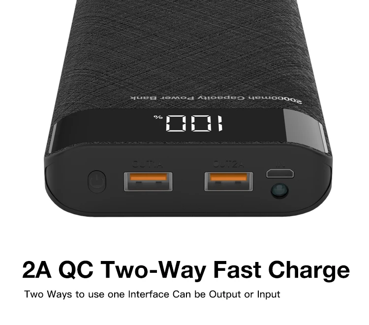 MOXOM New Double QC3.0 Power bank Big Capacity 20000mah Fast Charing 5V 2A Power banks with LCD - ANKUX.COM
