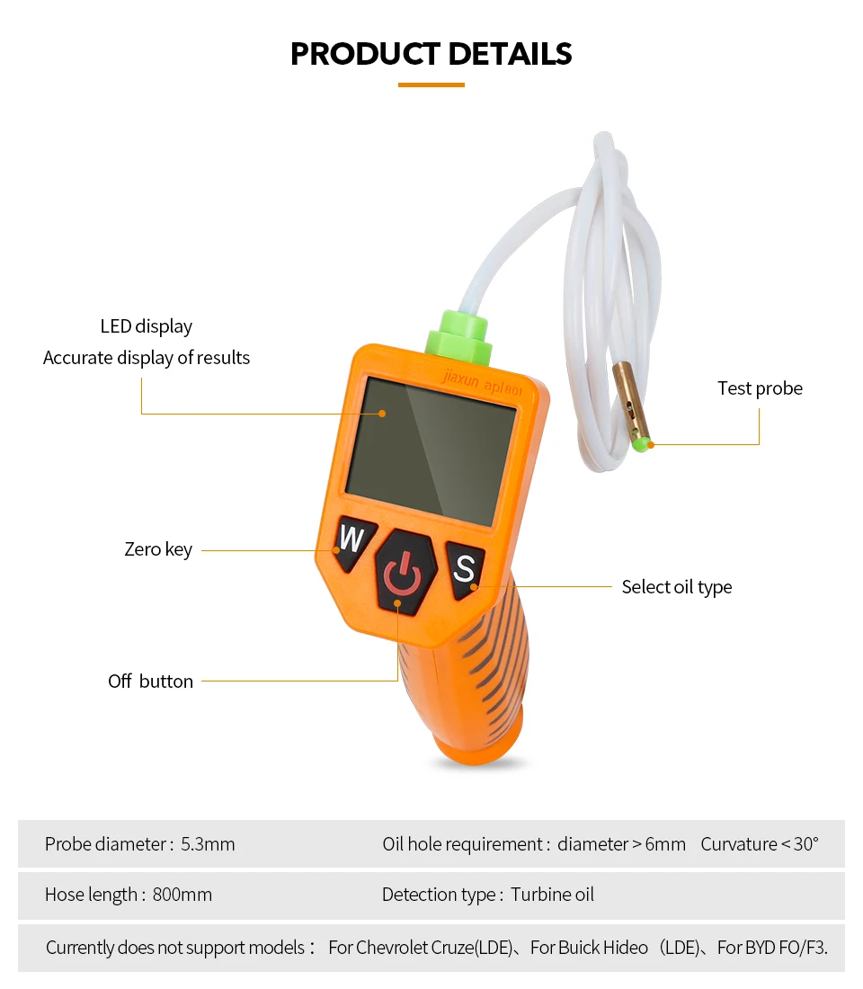 Engine Oil Tester For Auto Check Oil Quality Detector With LED Display Gas Analyzer Car Diagnostic Testing Tools