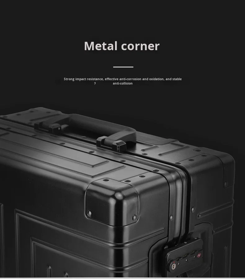 product 2026 modern design aluminum luggage carry on boarding 20 in durable trolley suitcase tsa lock business metal travel case-14