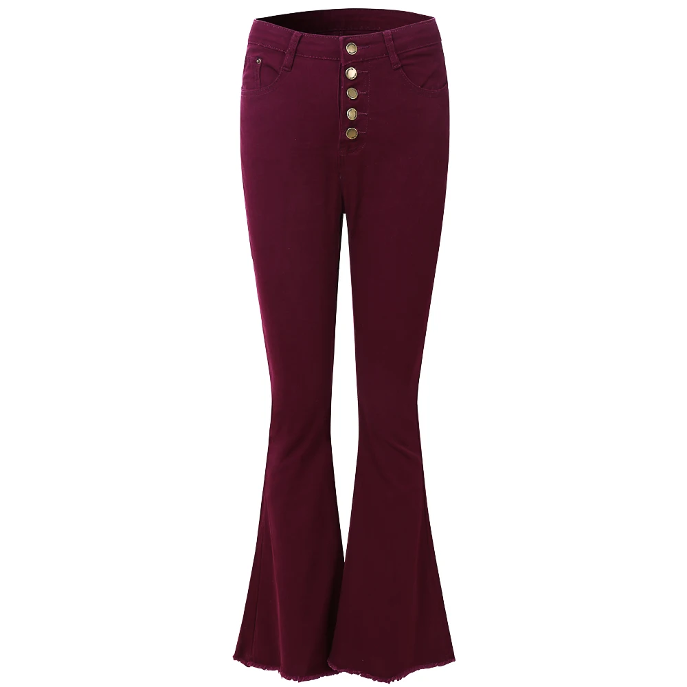 Wholesale Fashion Solid Color Pack Hip Bell Bottoms Trousers Simple ...