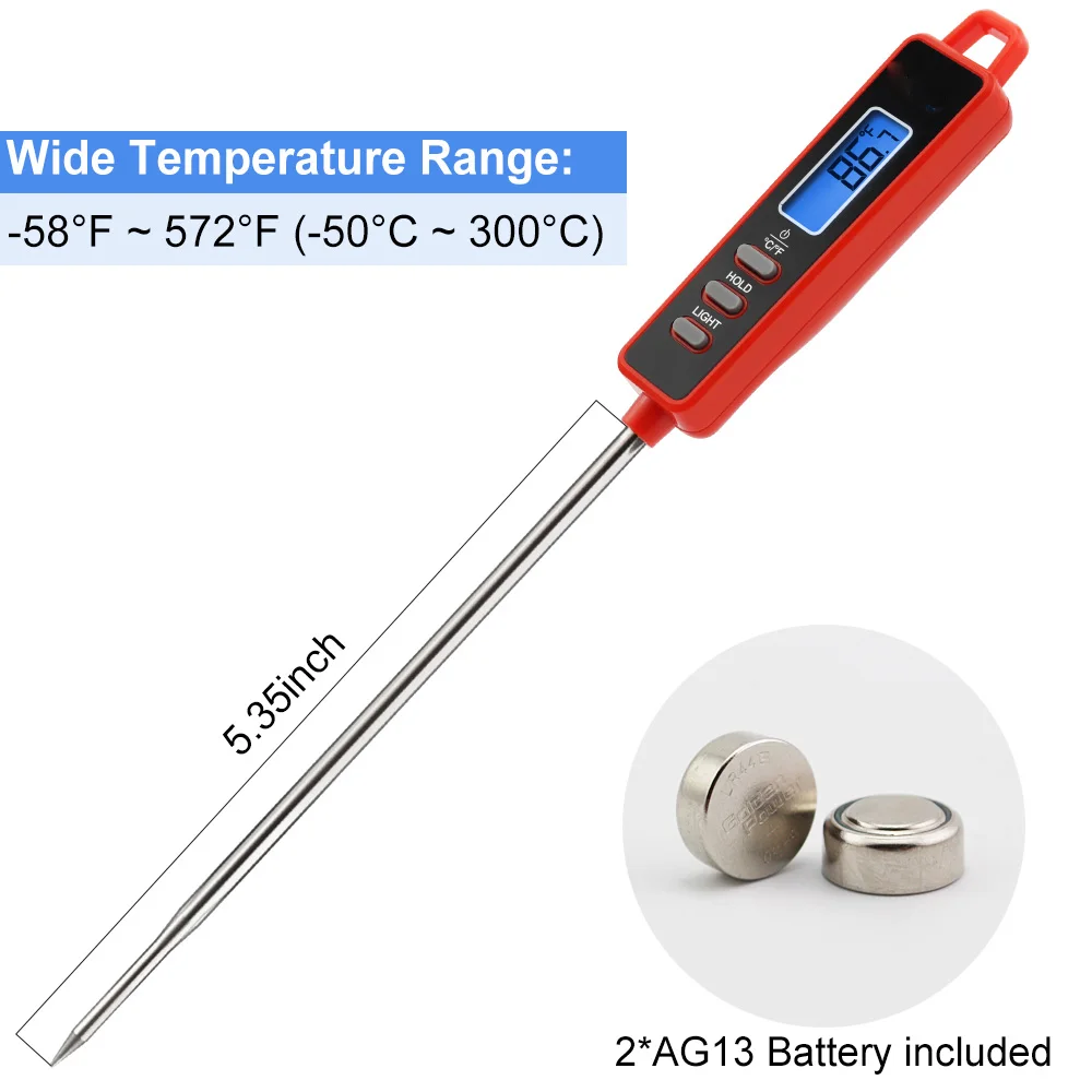 Portable Pyrex Digital Probe Oven Thermometer Bbq Dining Tool