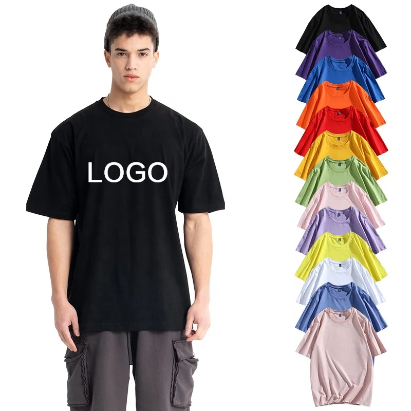 

Wholesale Heavy Mens Plain T Shirt 100% Cotton Custom TShirt printing with Label Black Blank Oversized T-Shirt Printed Logo, Customized color