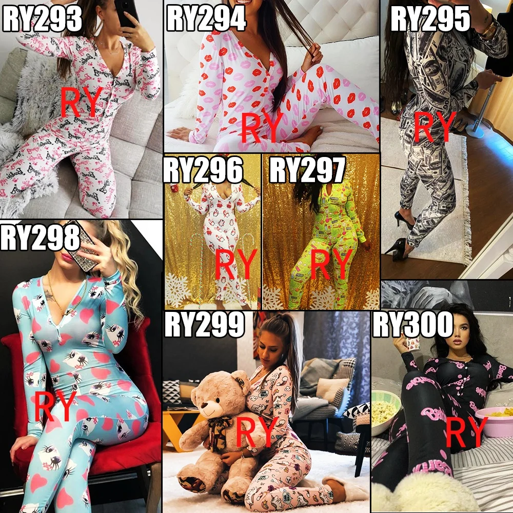 Ruiyi Solid Pure Color Party Onesie Sexy Women Long Sleeve Pants