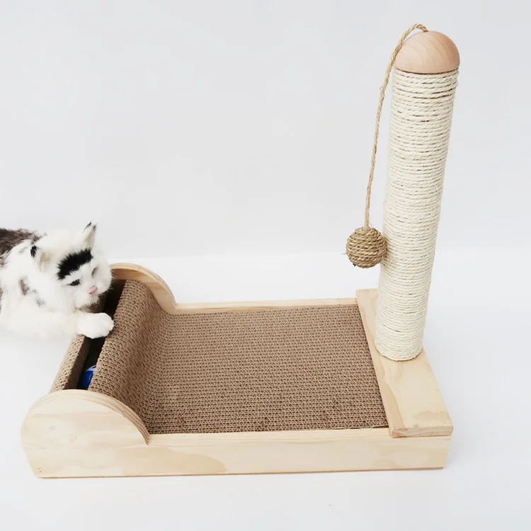 实木瓦楞纸猫抓板,剑麻绳猫抓板