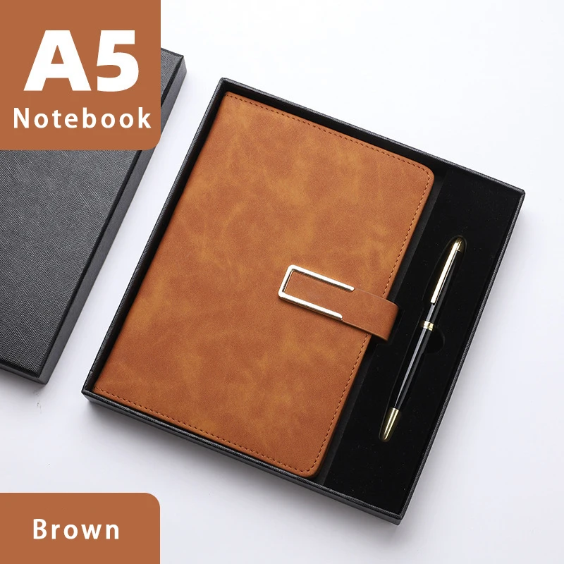 Leather Organizer Planner A5 Notebook Custom Logo Stationery Gift Set