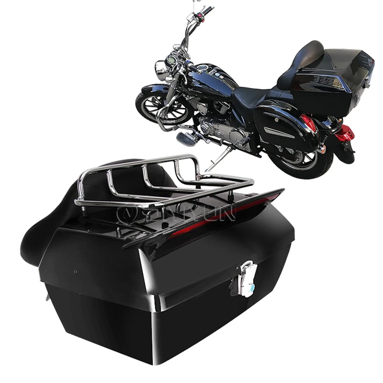 Universal Hard Delivery Large Top Box Motorcycle With Tail Led Light 