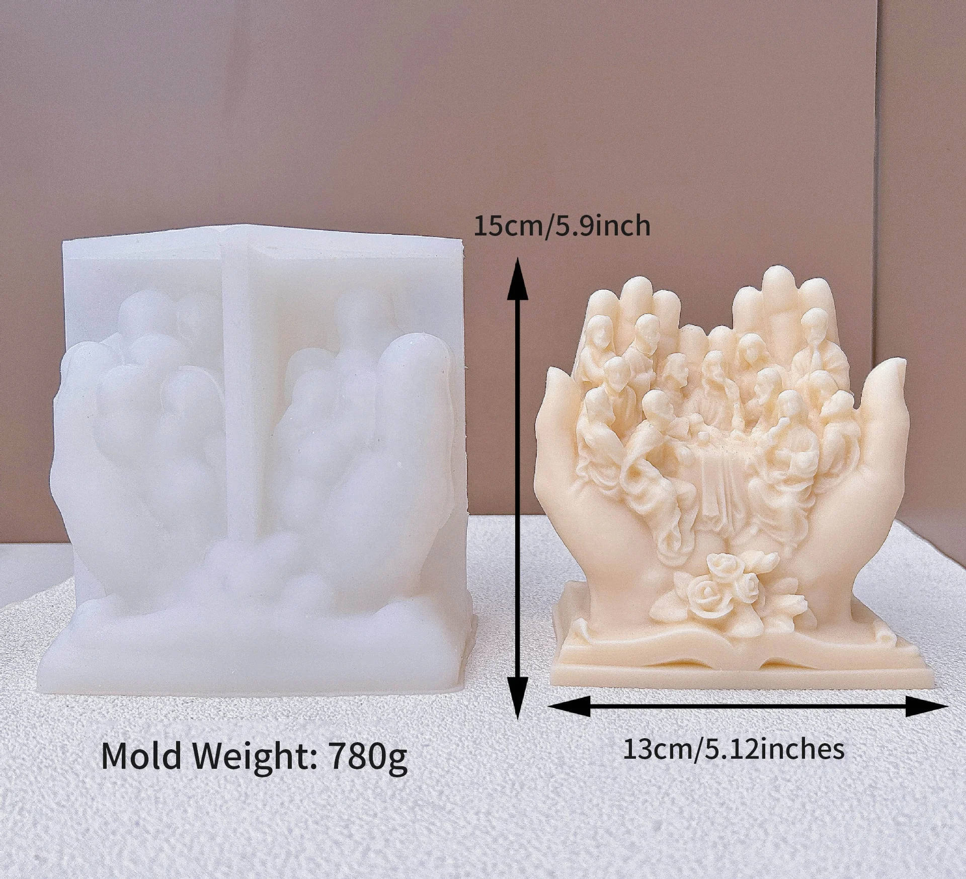 Dm863 Diy Jesus Family Candle Silicone Mold Large Hand Molde De