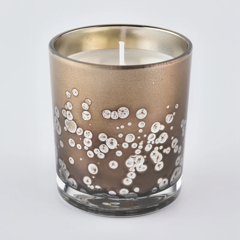 painted glass candle jar