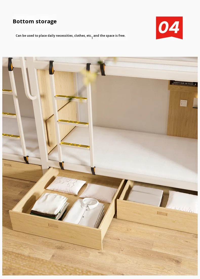 product 2025 full size metal frame heavy duty queen size double adults loft type bunk bed with stairs-12