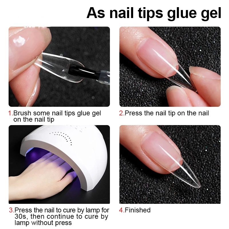 Soak Off Uv Led Base Gel Long Lasting False Nail Art Tips Clear Nail