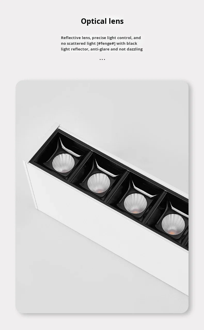 product grid pendant light strip eye protection aluminum alloy 6000k ra90 1200mm office lighting minimalist design-8