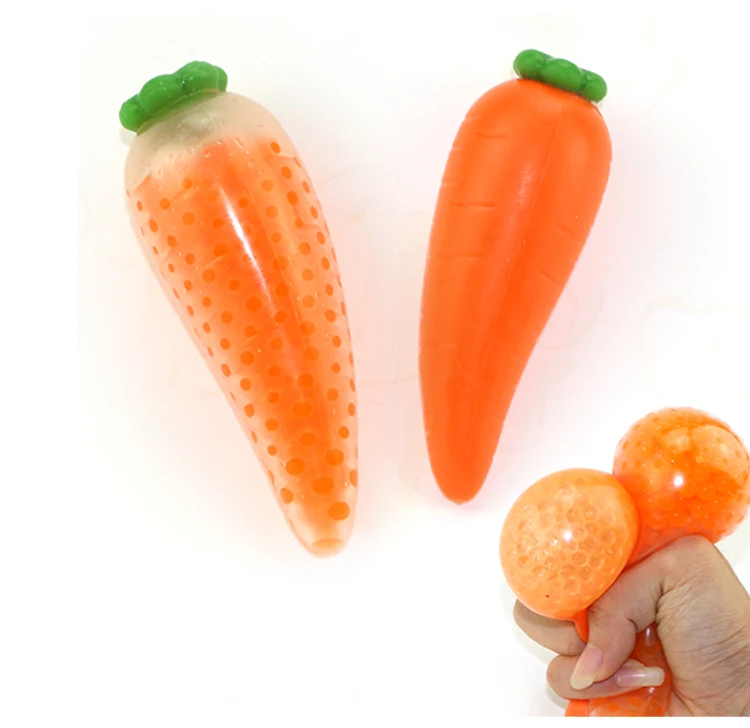 胡萝卜 tpr 玩具粘性蔬菜形状 splat 玩具