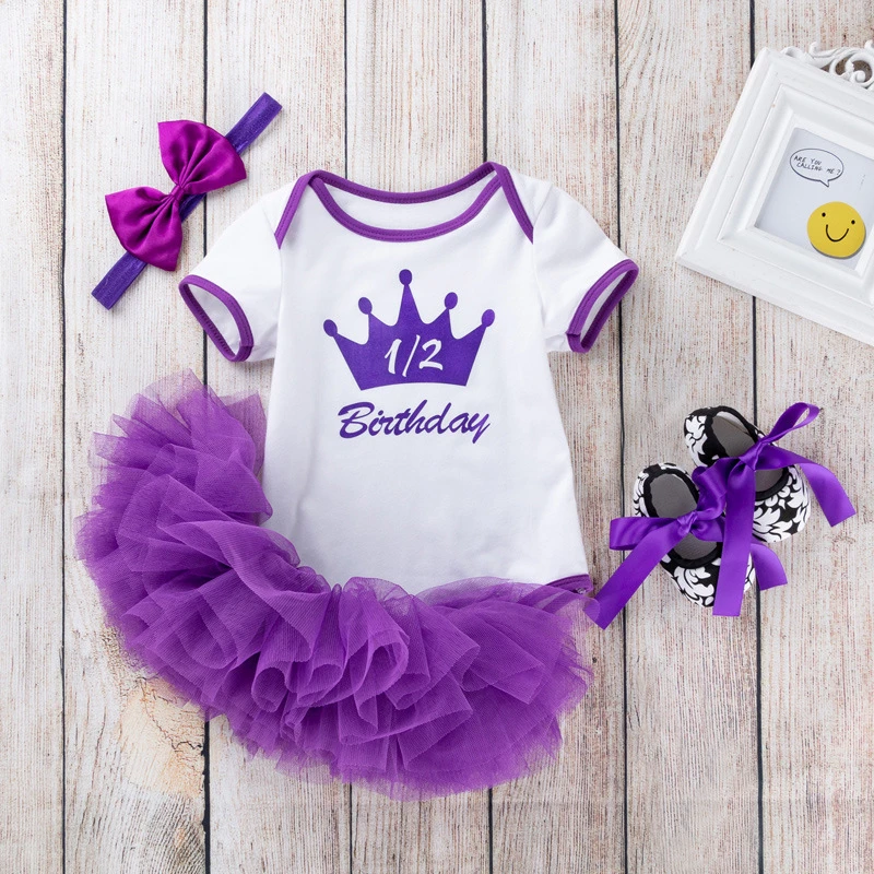 Hot Sale Newborn Baby Girl Birthday Dresses Outfits My First Birthday 1