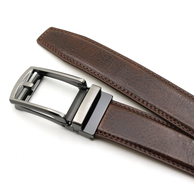 Lqbelt New Men's Automatic Buckle Click Belt Factory Split Leather ...