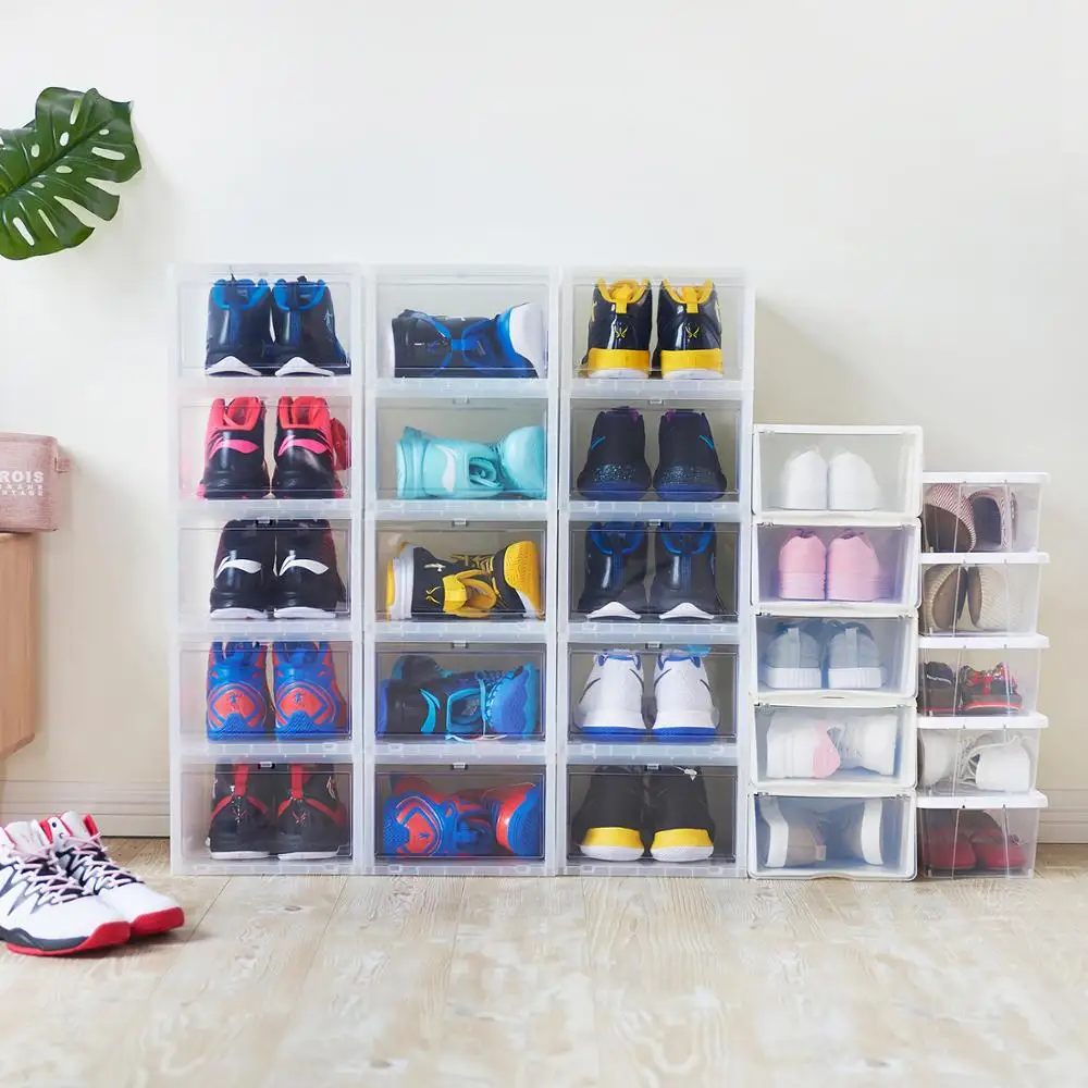 Top quality PP folding collapsible foldable plastic shoe storage box