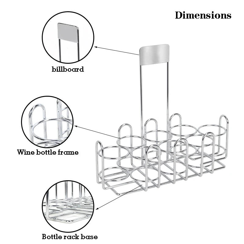 Metal Fashionable Hot Sale 6 Sauce Bottles Wire Holder Rack Countertop
