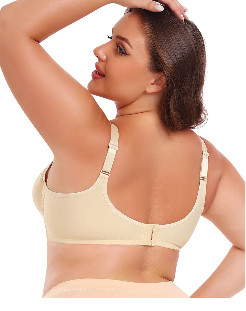 Cross-Border Large Size Bras Anti-Sagging & Breathable V2109005 Model with Steel Ring & Gathered Cups for Large Chest Wholesale