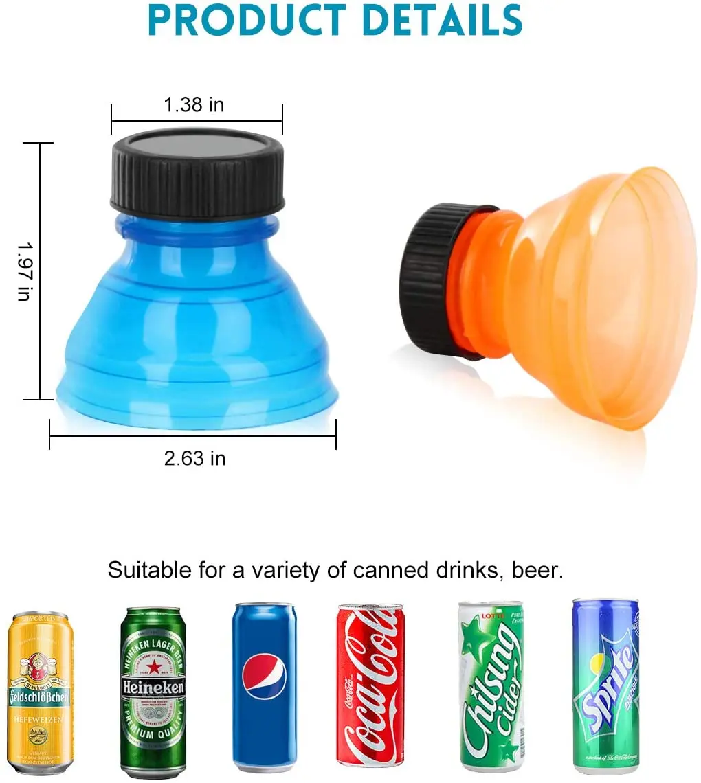 Perfect Suitable for Outdoor Camping Sports Vercareless 6Pcs Can Cover Soda Drink Lid Can Bottle Cap for Soda Coke Drink Mixed Color 
