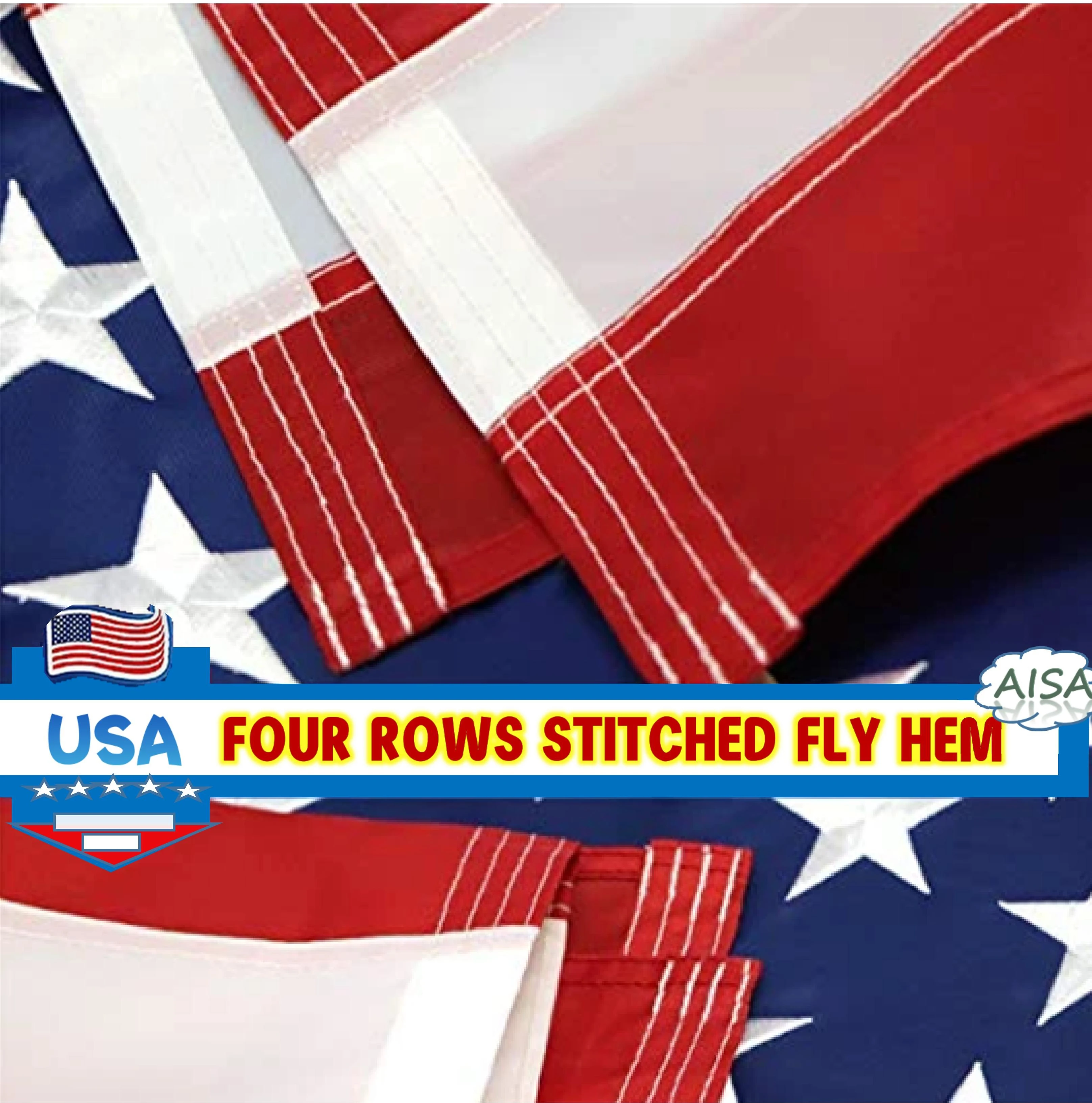 3x5ft American Flag Embroidered Star Sewed Stripes And Brass Grommets ...