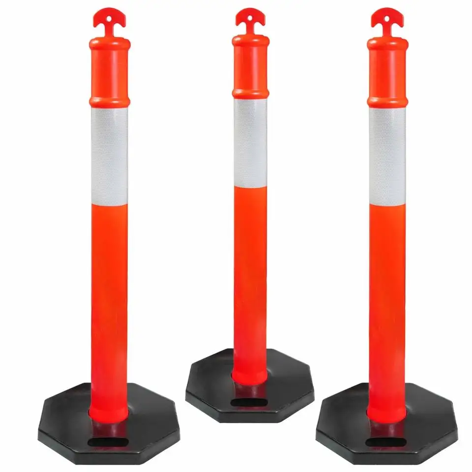 Yellow Post Barrier Plastic Column Pile Safety Bollard Traffic Road ...