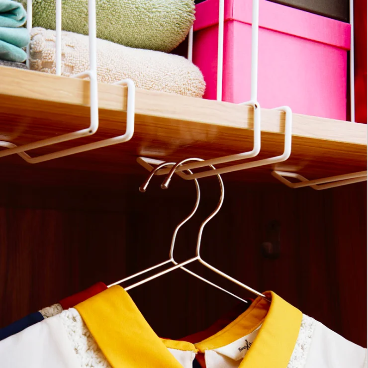 Closet Metal Shelf Divider Wardrobe Closet Drawer Organizer Book