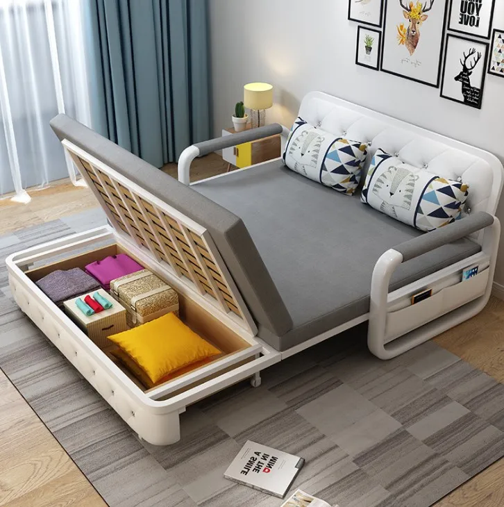 Save Space Multipurpose Fabric Folding Living Room Metal Frame Storage