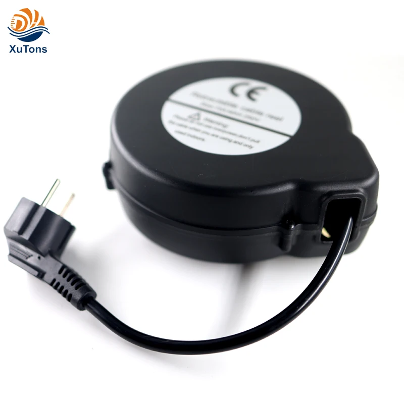 3g*1.5mm2 Retractable 220v European 10ft Extension Cable Reel For Ev