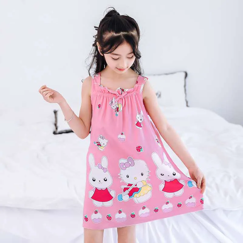 Viscose Sleeping Suit Girls Little Teen Baby Girls Pajamas Dresses ...