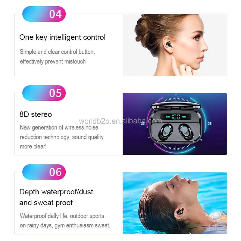 TWS-07 TWS earphone with wireless charging Mini Wireless Version 5.0 Earphone Earbuds with Charging Box - ANKUX.COM