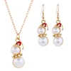 Fashion pearl snowman peanut type Pendant Necklace Compact Gifts Jewelry Set