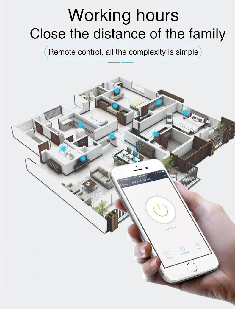 Smart Life Home Power EU Plug Phone APP Wifi Remote Control Socket Smart Wifi Plug EU Timer Alexa Google IFTTT Smart Plugs