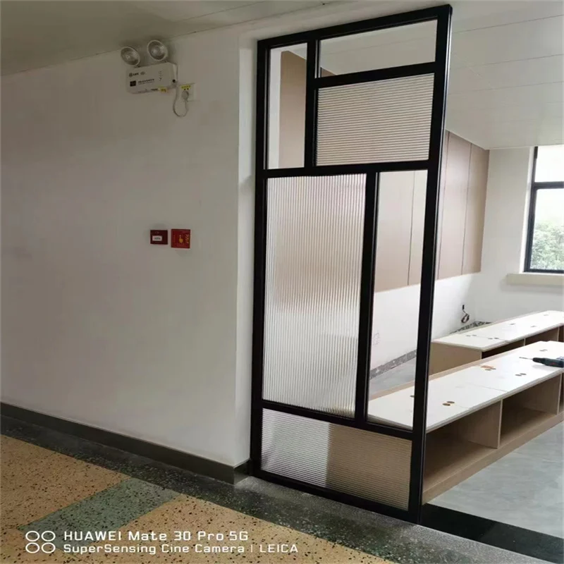 product 40mm aluminum frame integrated single glass office partition wall-3