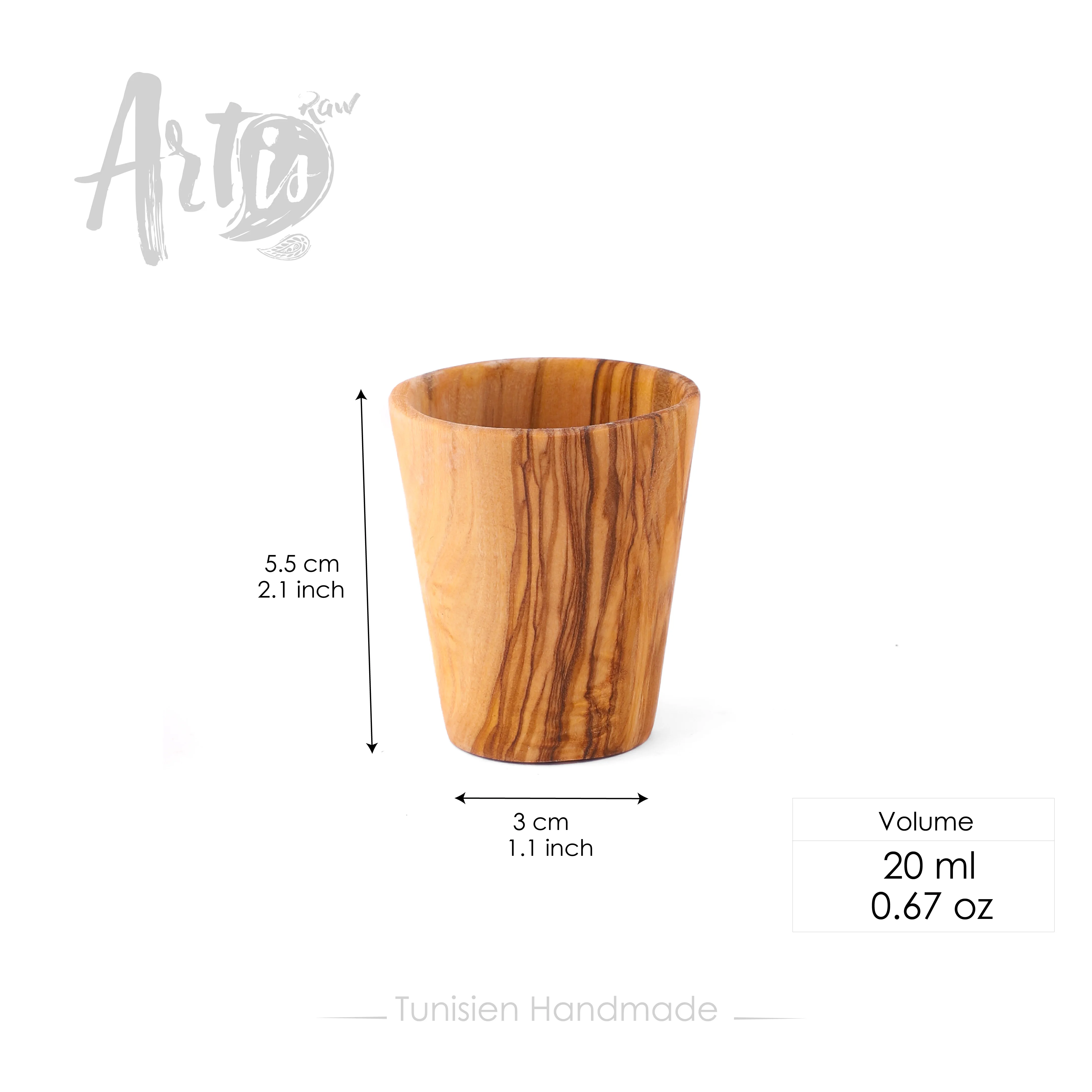Wooden Shot Glasses Handmade From Tunisian Olive Wood,Custom Shot Glass