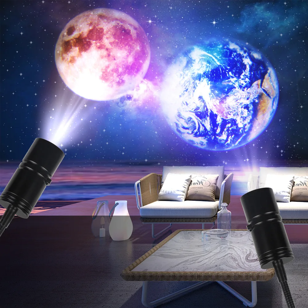 360° Rotating LED Space Projector Night Light – USB Planet Lamp For Ceiling & Wall Decoration