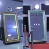 Magic mirror photo booth stand with flight case & wooden box & wheels