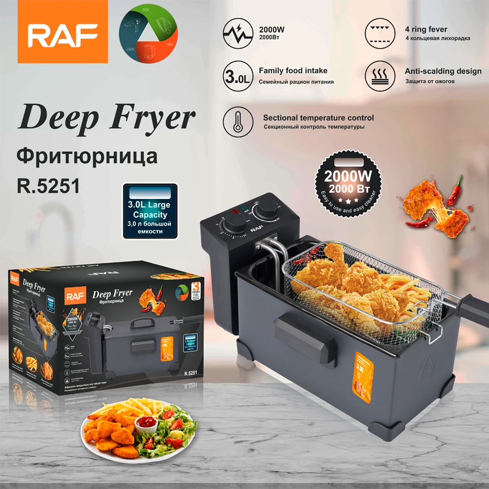 2000w Temperature Control 3l Easy Operation High Efficiency Electrical Deep Fryer Buy 3 Liter