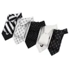 Special Occasion Black White Silk Jacquard Ties Custom Company Mark Woven Neck Tie Men Handmade Company Logo Tie