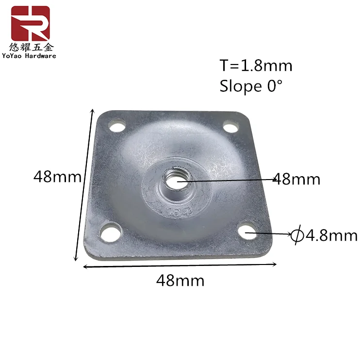 48x48mm Small Metal Furniture Coffee Table Legs Mounting Plate With