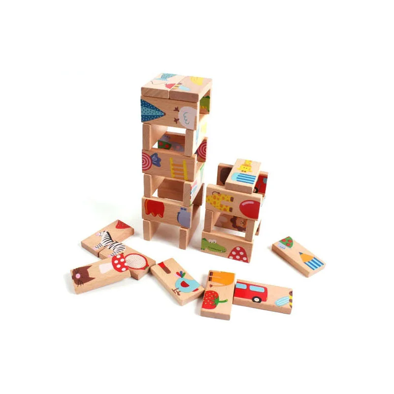 Wooden Children's Educational Toys 28 Animal Matching Jigsaw Puzzles Children's Domino Toys Montessori Educational Toys