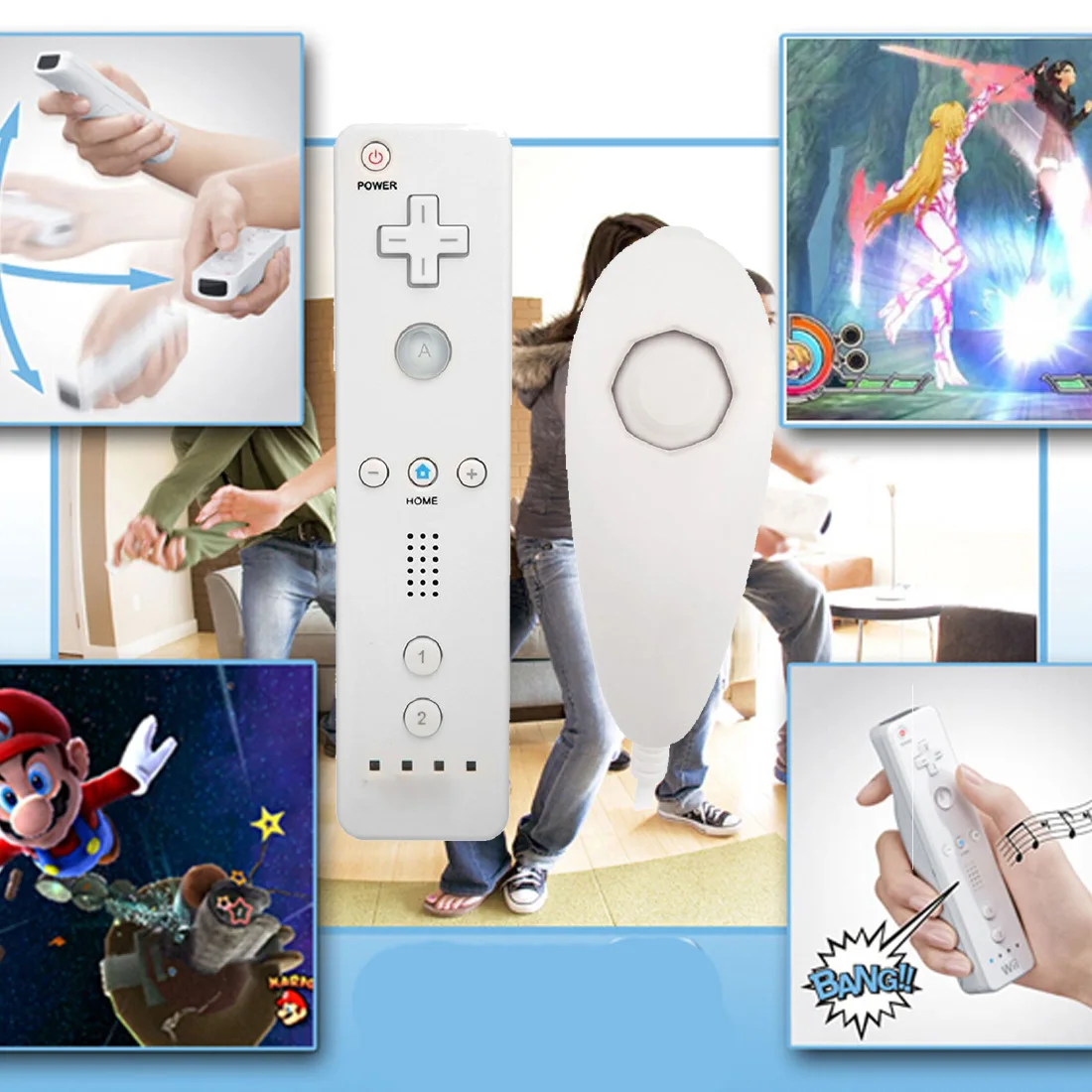 Left Hand Nunchuck Controllers Joystick Gamepad For Nintendo Wii For