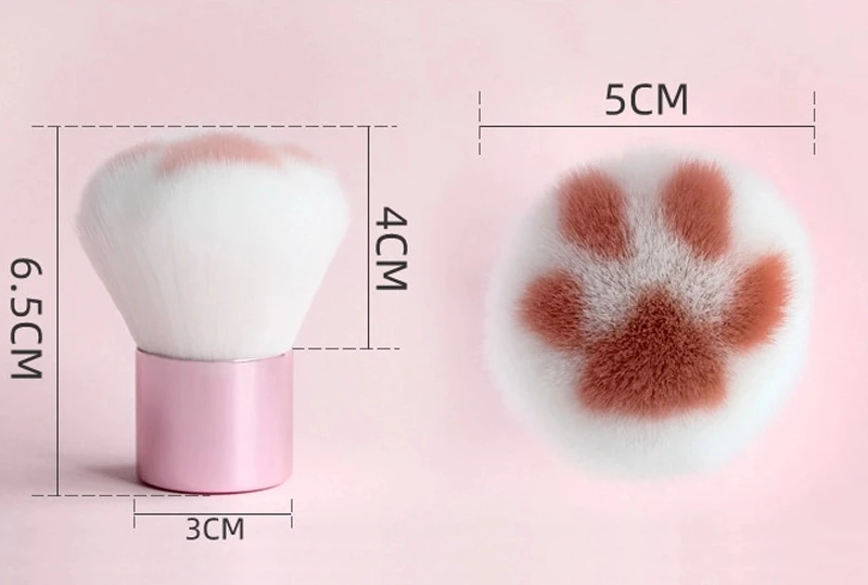 Travel Portable Novelty Soft Synthetic Fiber Hair Cat Paw Claw Cosmetic Kabuki Powder Makeup Blush Brush