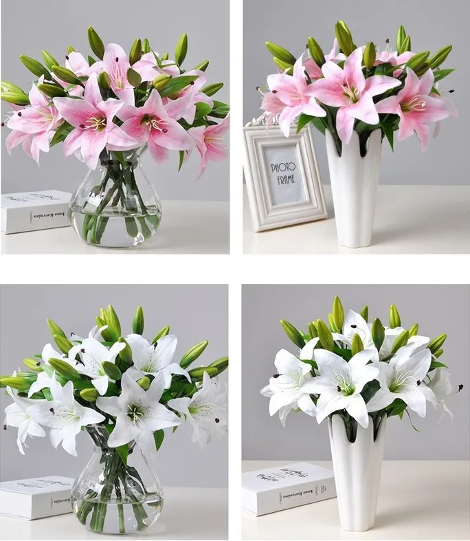 Top Selling Single Short Artificial Lily Flower Great Price Fresh Real