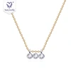 luxury jewelry solid gold 18k 3 white moissanite necklace pendant with stone