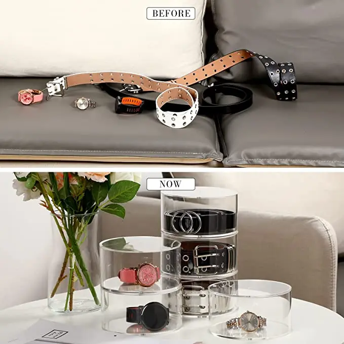 Acrylic Belt Organizer Display Belt Case Storage Holder 6 Layered Purse